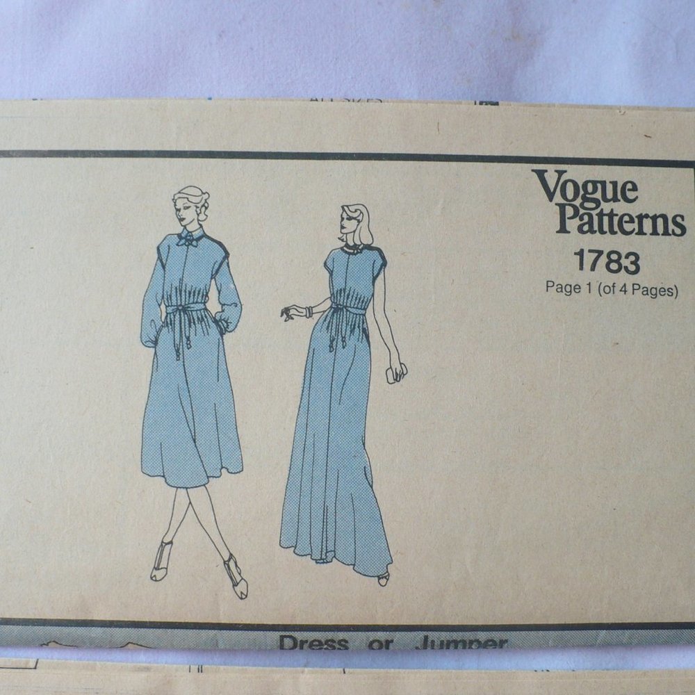 ❤️ Vtg 1970s Sewing Pattern FF Uncut VOGUE Geoffrey Beene  Dress-Jumper Size12 - Picture 3 of 6